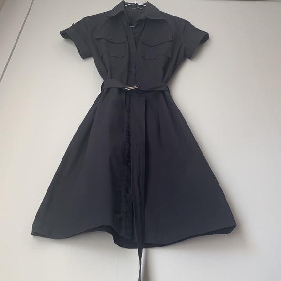 Club Monaco Navy Blue Button Up Dress - Picture 2 of 7